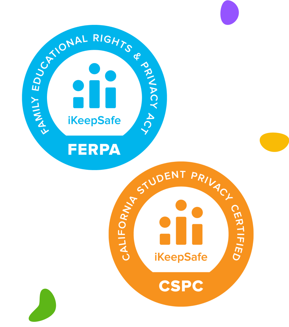 Display iKeepSafe FERPA and California Student Privacy Certifications earned by the product.