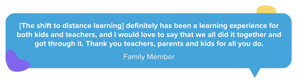 Family quote about distance learning