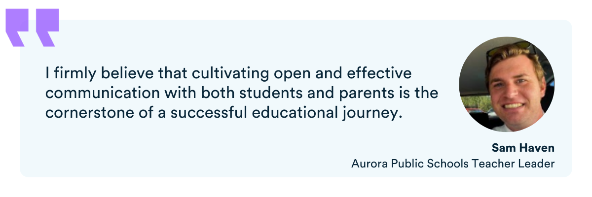 Sam Haven Aurora Public Schools quote family engagement cultivating positive culture