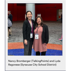 Nancy Bromberger of TalkingPoints and Lyda Ragonese of SCSD