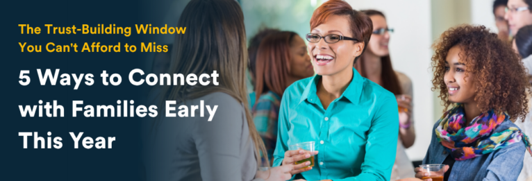 Conference Blog Headers with title: The Trust-Building Window You Can't Afford to Miss: 5 Ways to Connect with Families Early This Year